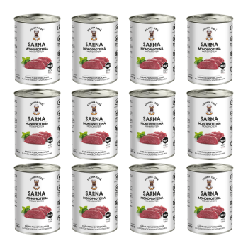 Kuchnia Szefa MONOPROTEINOWA Karma mokra dla psa Sarna 12x400g ZESTAW