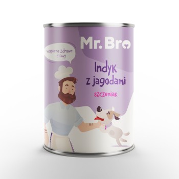 Mr. Bro Karma mokra dla Szczeniąt Indyk z Jagodami 400g