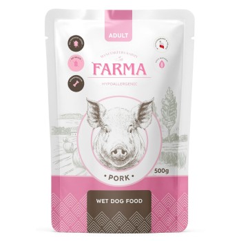 Farma Manufaktura Saszetka Karma mokra dla psa Wieprzowina 500g