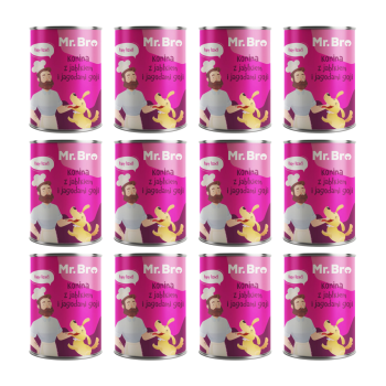 Mr. Bro Karma mokra dla psa Konina z Jabłkiem Jagodami Goji 12x400g ZESTAW