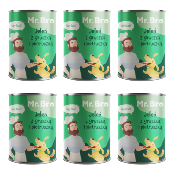 Mr. Bro Karma mokra dla psa Jeleń z Gruszką i pietruszką 6x400g ZESTAW