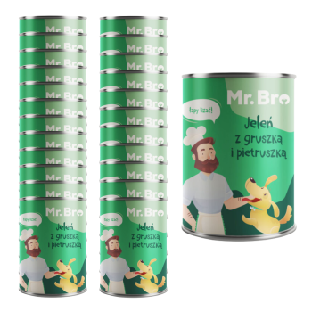 Mr. Bro Karma mokra dla psa Jeleń z Gruszką i pietruszką 24x400g ZESTAW