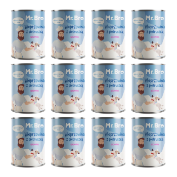Mr. Bro Karma mokra dla Szczeniąt Wieprzowina z Pietruszką 12x400g ZESTAW