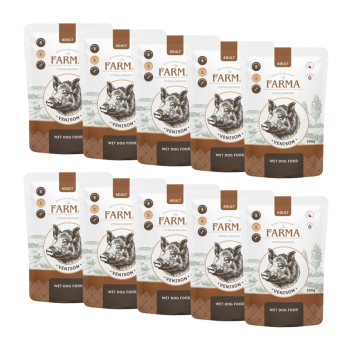 Farma Manufaktura Saszetka Karma mokra dla psa Dziczyzna 10x500g ZESTAW