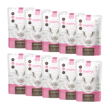 Farma Manufaktura Saszetka Karma mokra dla psa Wieprzowina 10x500g ZESTAW