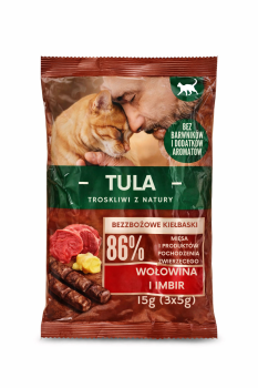 TULA Snack kot stick wołowina z imbirem 15g DATA: 31.05.26