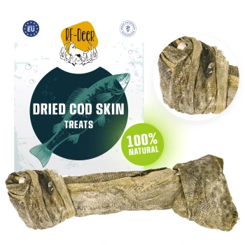 RF-Deer Skóra dorsza suszony gryzak dla psa rozmiar L ,17-20 cm, 45-65g