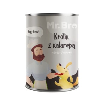 Mr. Bro Monoproteinowa Karma mokra dla psa Królik z Kalarepą 400g