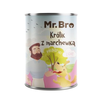 Mr. Bro LIGHT Karma mokra dla psa Królik z Marchewką z Prebiotykami 400g