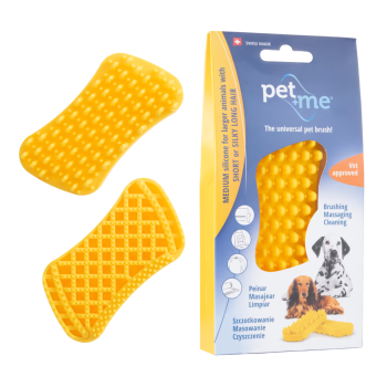 Pet+Me Medium Silicone Brush Yellow Szczotka silikonowa dla psa, Żółta