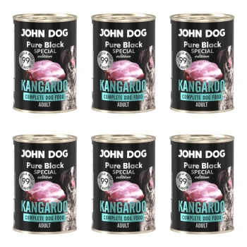 John Dog Pure Black Special Edition Karma dla psa Kangur 6x400g ZESTAW