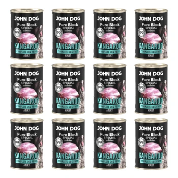 John Dog Pure Black Special Edition Karma dla psa Kangur 12x400g ZESTAW