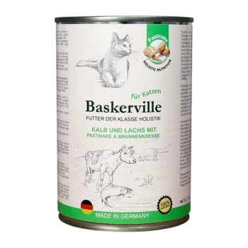 BASKERVILLE Super Premium Mokra karma dla kota Cielęcina i łosoś 400g