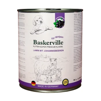BASKERVILLE Mokra karma dla szczeniąt Jagnięcina i porzeczkі 800g