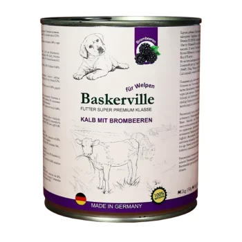 BASKERVILLE Mokra karma dla szczeniąt Cielęcina i jeżyny 800g