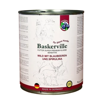 BASKERVILLE Sensitive Mokra karma dla psa Senior, Jeleń z jagodami 800g