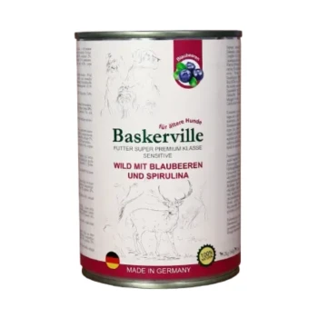 BASKERVILLE Sensitive Mokra karma dla psa Senior, Jeleń z jagodami 400g