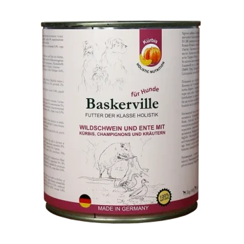 BASKERVILLE Mokra karma dla psa Dzik i kaczka z dynią i ziołami 800g