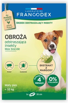 FRANCODEX Obroża dla małych psów do 10 kg odstraszająca insekty - 35 cm