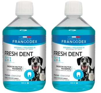 FRANCODEX FRESH DENT - Płyn do higieny jamy ustnej dla psów i kotów 2x500ml ZESTAW
