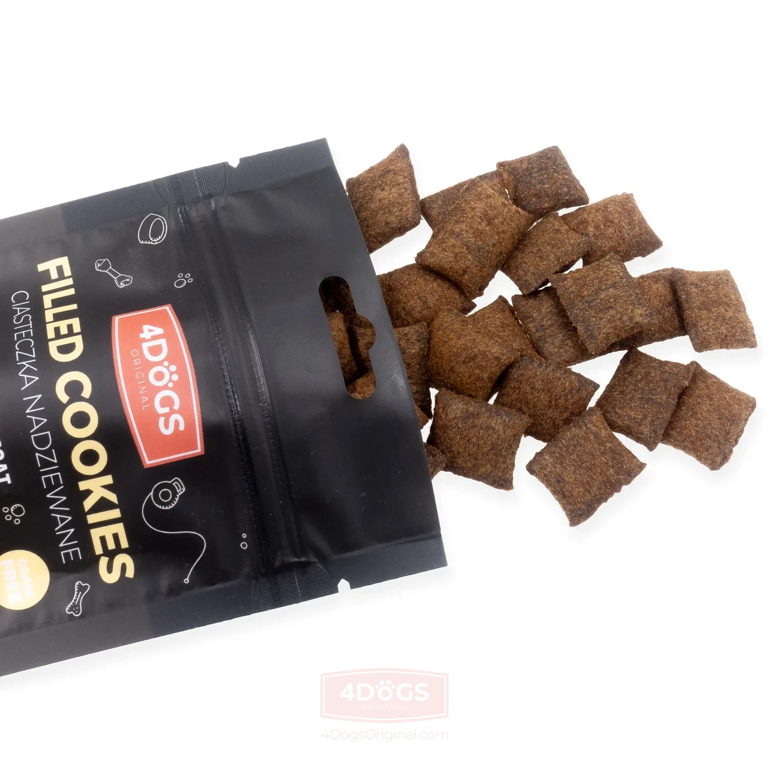 4DOGS Nadziewane ciasteczka dla psa - na SKÓRĘ i SIERŚĆ 60g 