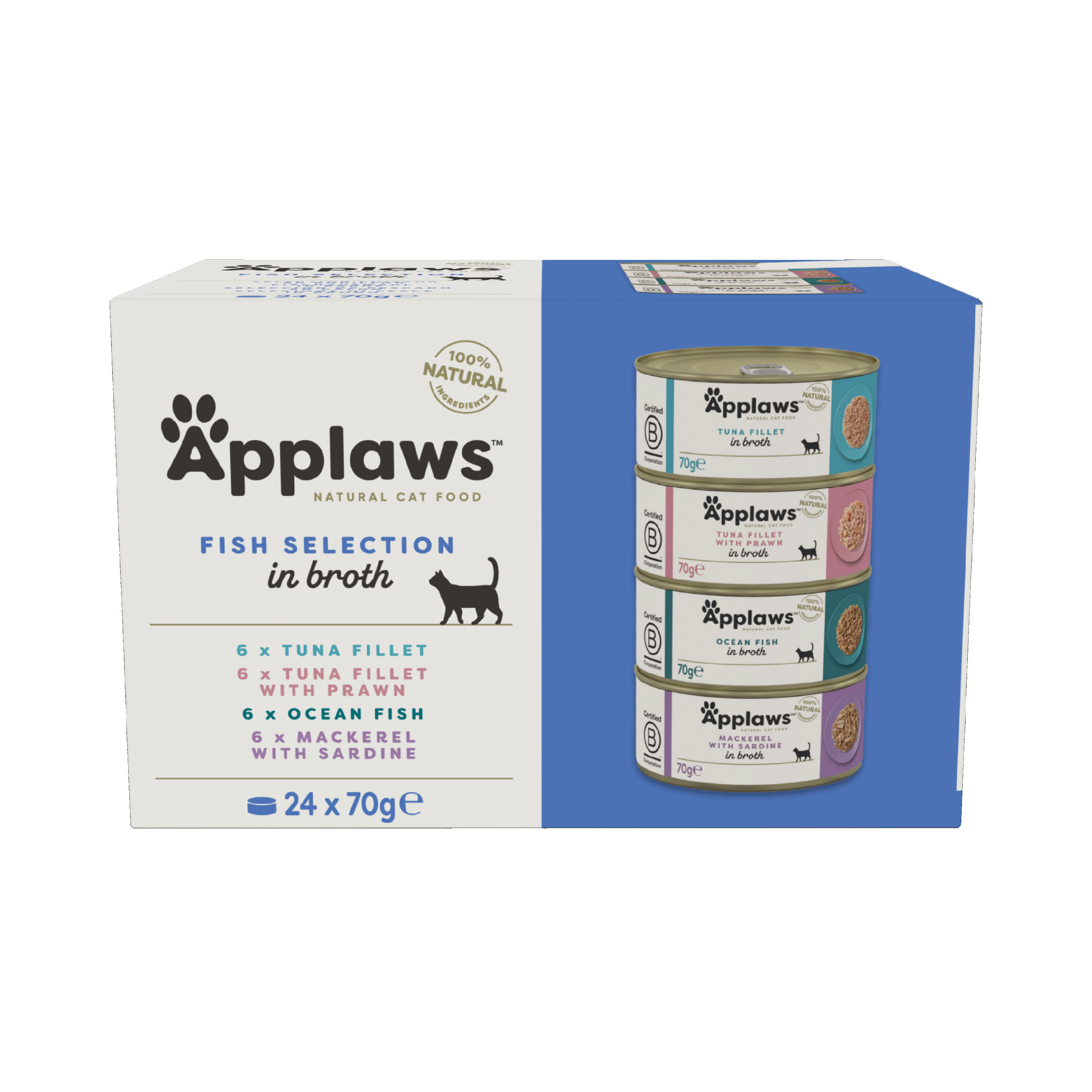 APPLAWS Cat Multipak Mokra karma dla kota mix smaków z rybą 24x70g