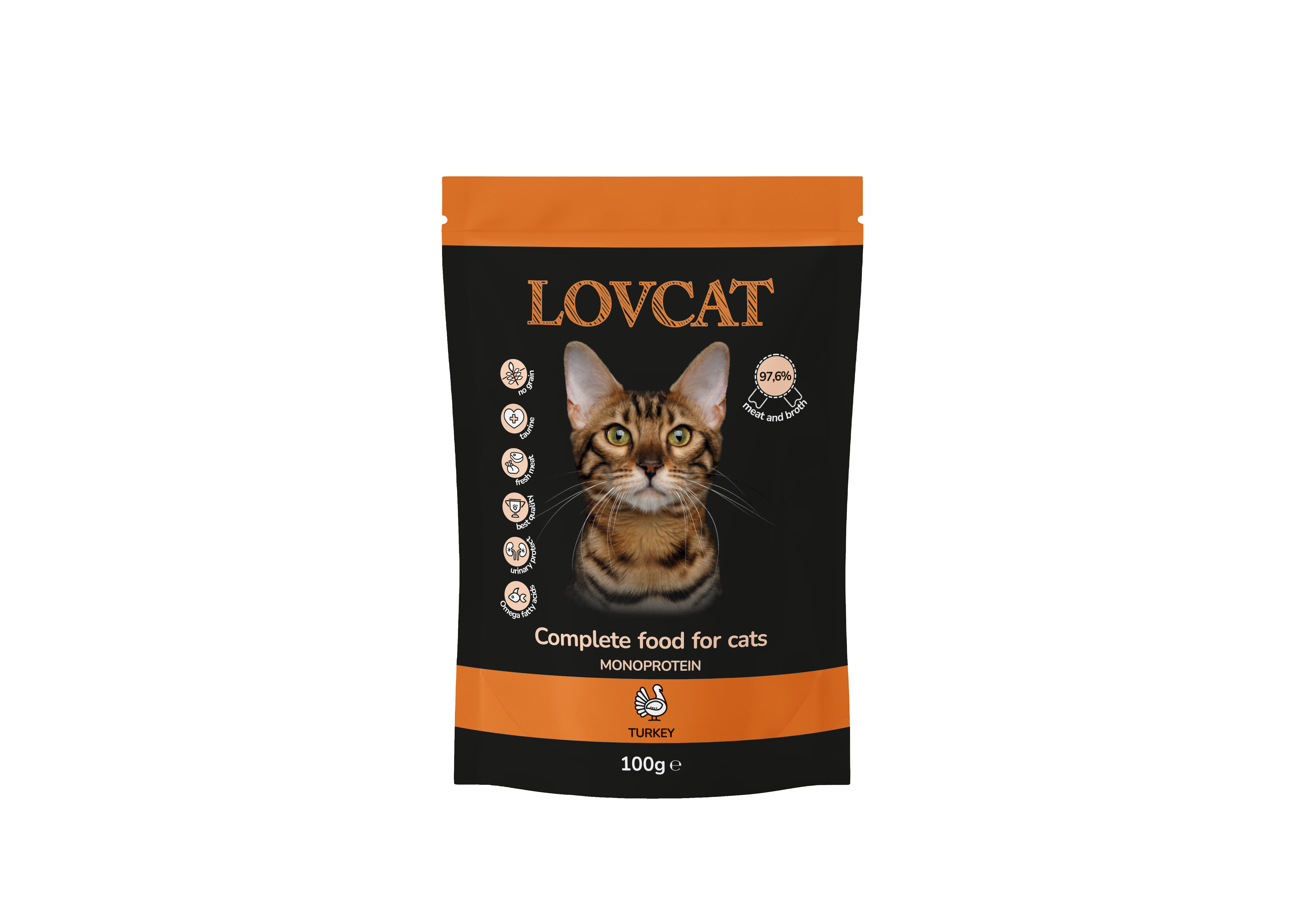 LOVCAT Pure Turkey - Mokra karma dla kota Indyk mono saszetka 100g