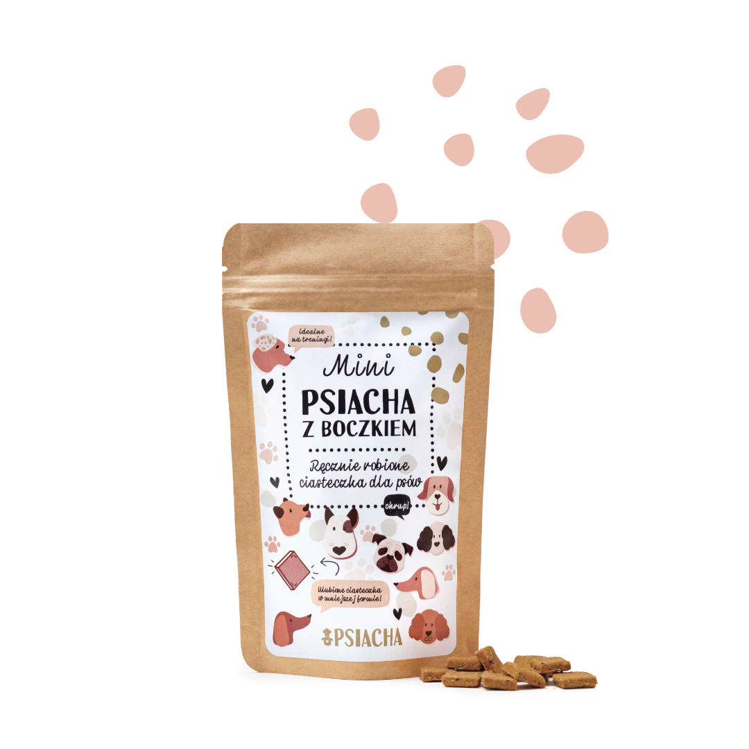 Mini Psiacha – Przysmaki dla psa treningowe ciasteczka z Boczkiem 80g