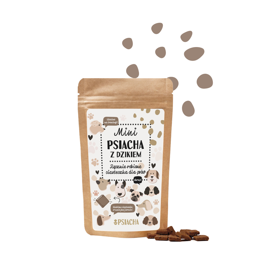 Mini Psiacha – Przysmaki dla psa treningowe ciasteczka z Dzikiem 160g
