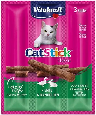 Vitakraft Cat Stick Mini Królik z Kaczką – Przysmak dla Kota 3x6g