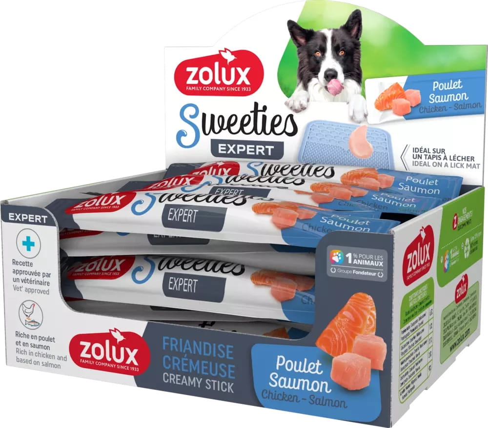 ZOLUX SWEETIES Przysmak kremowy dla psa z łososiem i kurczakiem 14g